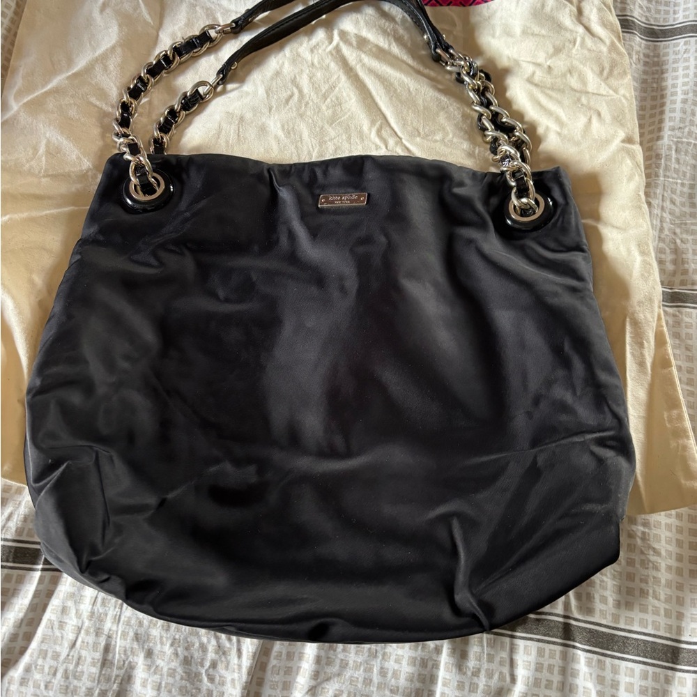 Black Shoulder Bag with Chain Handle